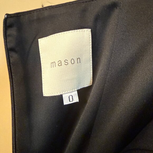 Michelle Mason Black Leather Dress Strapless Fitted Formal Gown Mermaid Maxi 0 - Picture 8 of 10